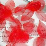 50 stuks kunstbladeren, decoratie, kunstbladeren, slinger, knutselen, droge bladeren, gedroogde bladeren, gebruikt voor doe-het-zelf handwerk, scrapbook, kaarten maken (rood)