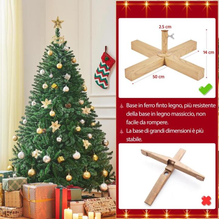 Kunstkerstboom, 183 cm, met 903 takken, moeilijk ontvlambaar, pvc-kerstboom, kunstboom incl. metalen standaard met houtnerf sparrenhout, groen