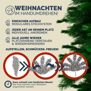 Kunstkerstboom, 140 cm, mix pvc, spuitgietwerk, PE met standaard, 470 takpunten, ziet eruit als echt snel op te bouwen, kerstdecoratie, dennenboom, kerstboom, groen