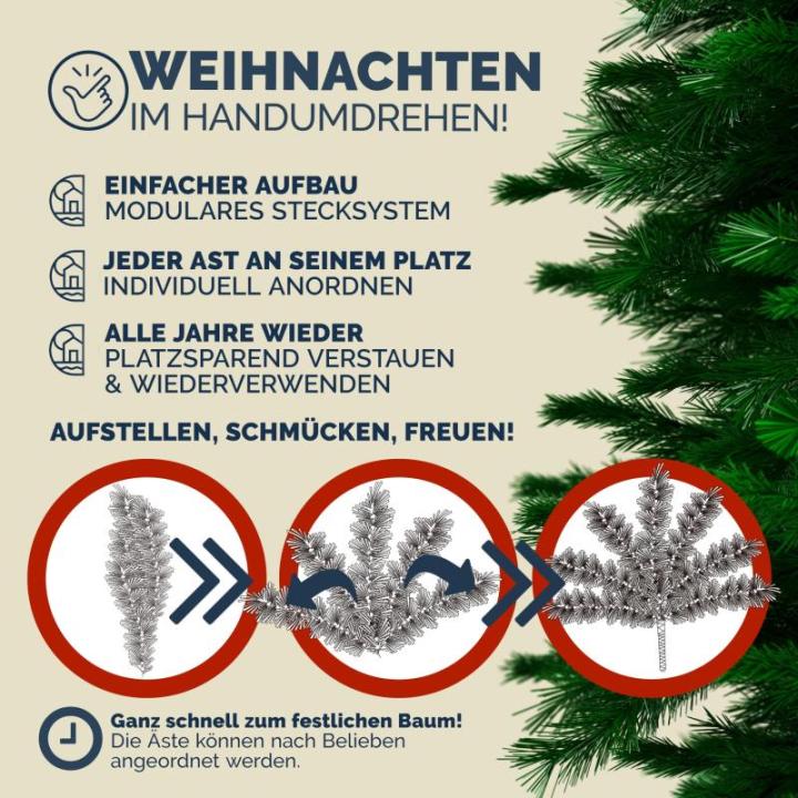 Kerstboom Kunstmatig 1057 Tips Metalen Voet 240 cm PVC Dichte Takken Kerstboom Groen