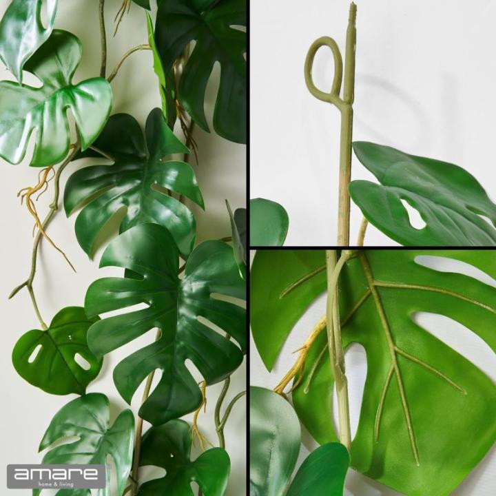 Set van 2 Split Philodendron-slinger, 104 cm, groen
