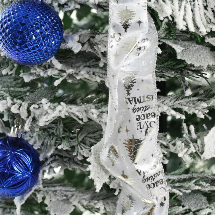 Künstlicher, vordekorierter, beleuchteter Pop-up-Weihnachtsbaum mit hängenden Kugeln für Weihnachtsdekoration (Blau und Weiß), 1,8 m