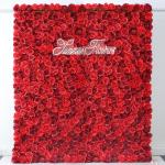 Klassische Rote Rosen-Blumenwand, Blumenarrangement, Blumen-Wandpaneel-Set, Künstliche Wand-Blumen-Hintergrund, 3D-Seiden-Hortensien-Rosen-Blumenpaneel Für Fotohintergrund, Zuhau