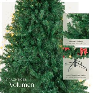 Künstlicher Weihnachtsbaum, dichter Tannenbaum künstlich, flexibel biegbare künstliche Tannenzweige, inkl. Stahlbaumständer, Weihnachtsbaum als Weihnachtsdeko, grün - 230 cm, 