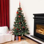 Realistische Kunstmatige Kerstboom Fir Xmas Tree | Afmetingen: 220 cm | Opvouwbare Vakantie Decor | Diepgroene Dichte Takken Stabiele Stand | Binnen & Buiten