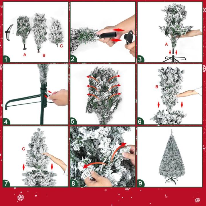 Kunstkerstboom, 150 cm, pvc, automatische kunstkerstboom met standaard, kunstkerstdecoratie, met flocking, sneeuw