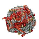 Künstlicher, vordekorierter, beleuchteter Pop-up-Weihnachtsbaum mit hängenden Kugeln für Weihnachtsdekoration (Gold und Rot)