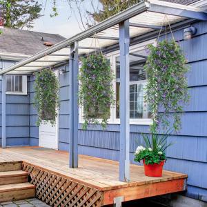 4 stuks , hangende kunstbloemen, decoratie, kunstklimop, kunstbloemen, hangplanten, kunstbloemen als echte vines, voor tuin, balkon, decoratie, blauw-paars
