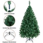 Kunstkerstboom, 154 cm, met 398 takken, opvouwbare metalen standaard, kerstboom, kunstboom voor kerstdecoratie, groen