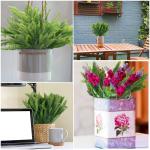 Plastic Artificiele Faux Hang Krul Varens Planten (6pak) – Buiten/Binnen Nep Groene Varens Voor Huis, Tuin, Muur Mand, Bosjes/Struiken, Huwelijks Guirlande en Kantoor Decor