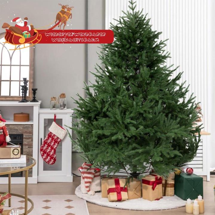 Künstlicher Weihnachtsbaum Christbaum, Tannenbaum mit Metallstand, automatisch, Premium PE, 180cm mit 960 Spitzen, Weihnachtsdeko Geschenk für Frau, Kinder, Familie