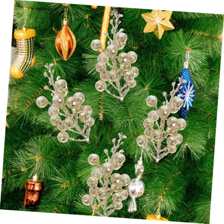 10st Weihnachts-beerenimitat Weihnachtsblumen Für Baum Weihnachten Dekoration Künstliche Weihnachtsblumen Christmax Weihnachtliche Beerenpflücker Glitzernde Zweige Schaum Golden