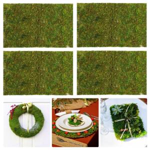 4 Stück getrocknete Moosmatte, dekoratives Moos, grünes Blattmoos zum Basteln, grünes Moos, Wandpaneele, Tischmoos, Matte, Dekoration, Hochzeit, Geburtstag, Party, Ornament, DIY