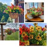 Kunstbloemen, 12 bundels voor buiten, uv-bestendig, kunstbloemen, vervaagt niet, groene kunstplant, tuin, veranda, raam, box, kantoor, struiken, decoreren