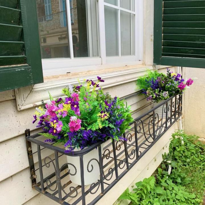 9-bundel multispecies outdoor bulk nepplanten plastic bloemen voor buiten tuin woondecoratie, van (magenta & lavendel, 9)