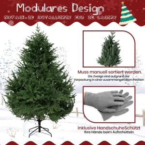 Künstlicher Weihnachtsbaum Christbaum, Tannenbaum mit Metallstand, automatisch, Premium PE, 180cm mit 960 Spitzen, Weihnachtsdeko Geschenk für Frau, Kinder, Familie