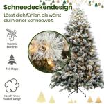 Künstlicher Weihnachtsbaum Tannenbaum mit Beleuchtung, LED Christbaum, Schnee PE+PVC mit 1100 Spitzen und 360 Warm LED, 210 cm mit Metallstand 8 Lichtmodi Weihnachtsdekoration Ges