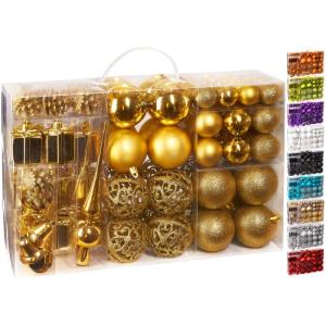 Set met boompiek, 101-delig, kerstboomversiering