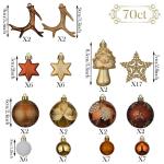 70st 3-10cm gouden koper, kerstboom hangende decoratie, kerstboom ster ornament, huis vormige kraftpapier geschenkdoos