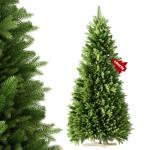 Kunstkerstboom 180 cm premium dennenboom kunstgroen PVC, natuurgetrouwe spuitgietelementen, edelspar snel op te bouwen, brandvertragend, incl. kerstboomstandaard (1,8 m)