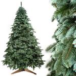 Kunstkerstboom, 230 cm, premium dennenboom, kunstkerstboom, 100% spuitgietwerk, kerstboom met standaard van natuurlijk hout, made in EU, kunstkerstboom