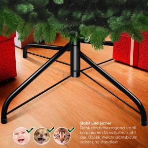 Kunstkerstboom PE 180 cm met 780 takpunten, dennenboom, kunstdennenboom, snelle montage, incl. kerstboomstandaard, kerstdecoratie – PE Groen, 1,8 m, dennenboom, Kerstmis