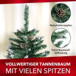 Claus Premium besneeuwde kunstkerstboom, 150 cm, hoogwaardige kunstdennenboom met metalen standaard, bosgrenen, met sneeuweffect en echte dennenappels