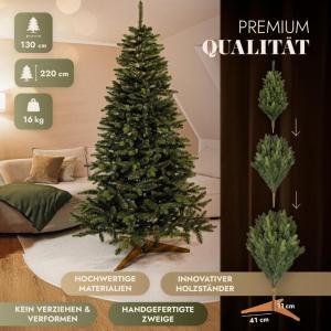 Natuurgetrouwe kunstkerstboom 220 cm - kerstboom kunstkerstboom - kunstkerstboom - opvouwbare kerstboom kunstkerstboom