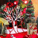 15M Kerstboom kralen guirlande Kerstboom ornamenten kralen lint | Kraaldiameter 8mm & 4mm | Kerstboomketting decoratie (rood)