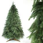 Kunstkerstboom, 100% spuitgegoten kerstboom met standaard van natuurlijk hout, Made in EU, natuurgetrouwe look, kunstkerstboom