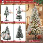 Kunstkerstboom met 350 ledverlichting, 180 cm premium dennenboom, kunstkerstboom met natuurwitte sneeuwvlokken, 800 takpunten, van PE en pvc dennennaalden, snel op te bouwen, klaps