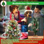 60cm Mini Künstlicher Weihnachtsbaum mit 30 LEDs Klein Tannenbaum mit Ständer PVC + PE Spitzen Christbaum für Weihnachten, Halloween, Hochzeit, Party (Schnee + Kiefernzapfen + B