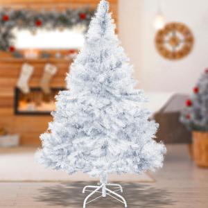 Kunstkerstboom 180 cm met 588 takuiteinden, kunstdennenboom, snelle montage, inclusief kerstboomstandaard. Kerstdecoratie - Wit 1,8 m