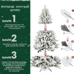 Künstlicher Weihnachtsbaum Christbaum mit Weiß Schnee Tannenbaum mit Beleuchtung, aus PVC+PE, 210cm Weihnachtsbäume mit 800 Spitzen und 280 LEDs Weihnachtsdeko