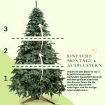 Kunstkerstboom, 210 cm, premium dennenboom, kunstkerstboom, 100% spuitgietwerk, kerstboom met standaard van natuurlijk hout, made in EU, kunstkerstboom