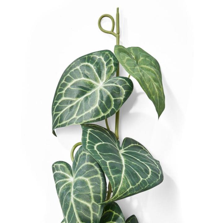 Set van 2 Anthuria-bladslinger, 110 cm, groen-wit