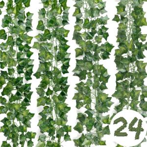 Kunstklimop, hangende slinger, 24 stuks, klimopslinger, , slinger voor bruiloft, keuken, tuin, feest, wanddecoratie