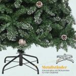 Kunstkerstboom met sneeuw en dennenappels, ca. 880 takken, natuurgetrouwe dennenboom met metalen standaard en klapsysteem, snelle montage voor thuiswinkels, 182 x 105 cm