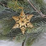 9 kerst gouden boom ster sneeuwvlok kerstdecoratie cadeau boomversiering Kerstmis give-away 6-8 cm