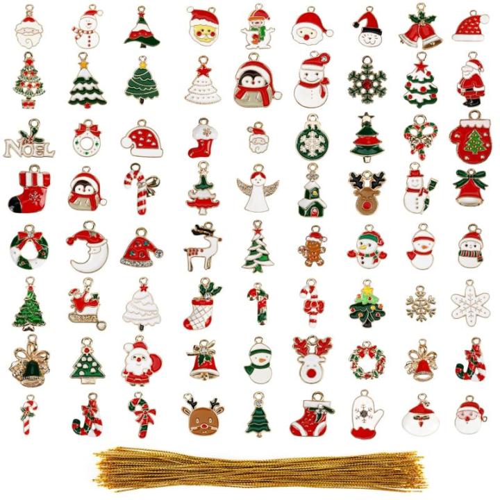 72 Pak Hangende Miniatuur Kerst Ornamenten - Mini Metalen Xmas Figuren voor DIY Hobby & Kerstboom Decoratie - Bevat Sneeuwpop, Kerstman, Bellen, Sneeuwvlokken en Meer