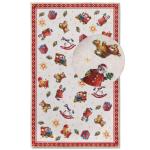 Design tapijt Nostalgic - Toy's Delight - kerstboomdeken, entreemat, kerstboommat voor woonkamer, slaapkamer, eetkamer, hal - rood meerkleurig, 50 x 80 cm