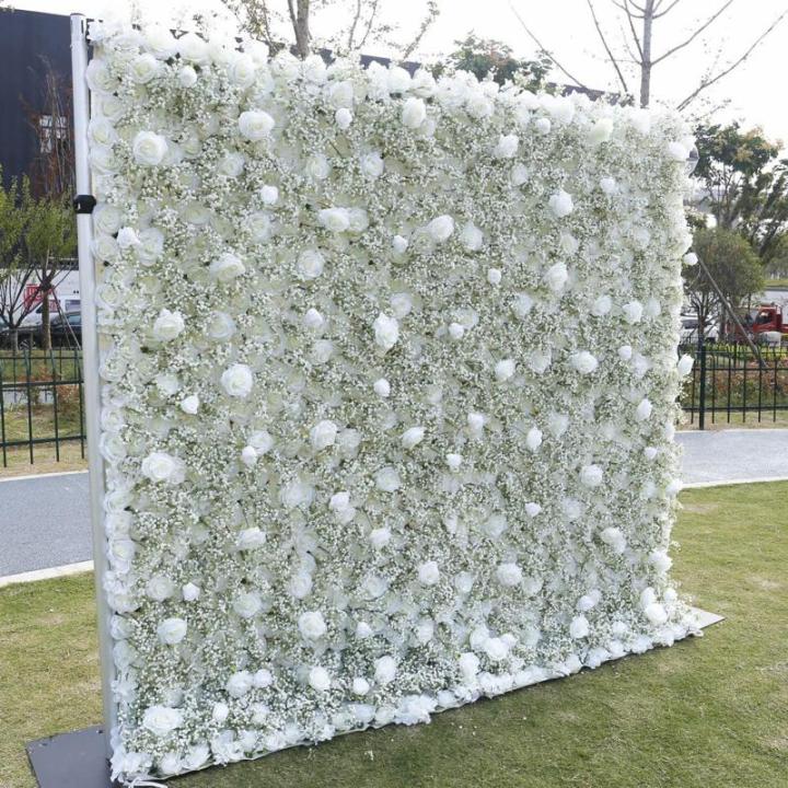 White Baby's Breath Rose Simulation Blumenwand Hintergrundwand, 5D Stoff Hintergrund Blumenwand Hochzeitsdekoration Wand Für Fotohintergrund Home Party Hochzeitshintergrund(3.28ft
