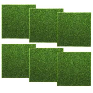 6 stuks kunstgras miniatuurtuin, 15 x 15 cm, kunstgras tapijt, miniatuurtuin, kunstgras versiering, mos, doe-het-zelf decoraties, miniatuur ornament kabouterhuis