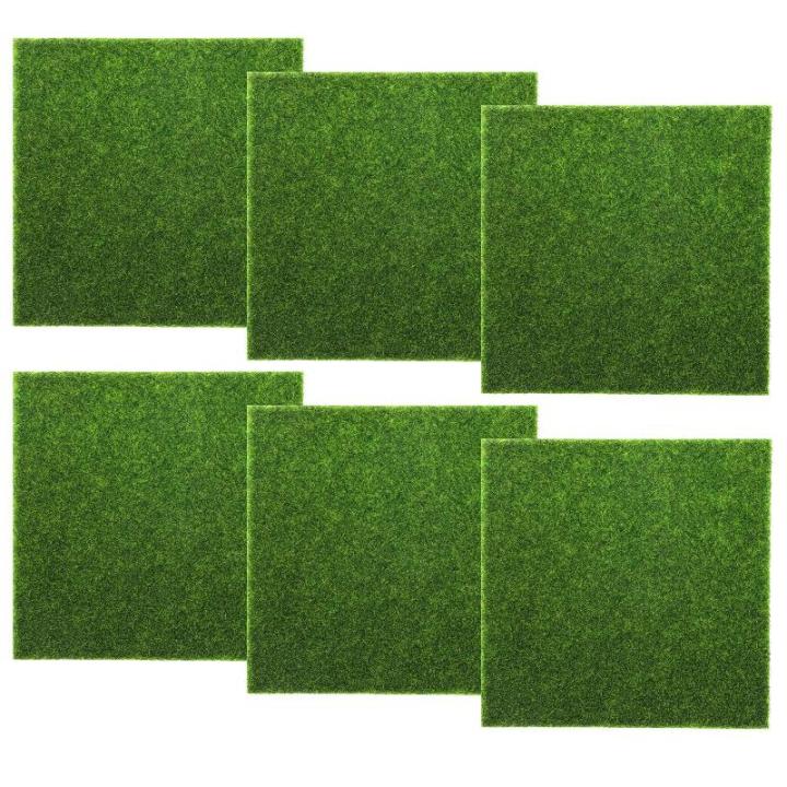 6 stuks kunstgras miniatuurtuin, 15 x 15 cm, kunstgras tapijt, miniatuurtuin, kunstgras versiering, mos, doe-het-zelf decoraties, miniatuur ornament kabouterhuis