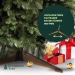 Kunstkerstboom, 180 cm, natuurgetrouwe 100% spuitgietkerstboom met houten standaard, Made in EU, kunstkerstboom