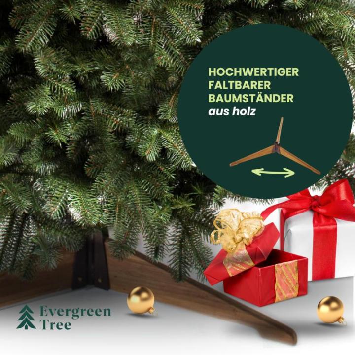Kunstkerstboom, 180 cm, natuurgetrouwe 100% spuitgietkerstboom met houten standaard, Made in EU, kunstkerstboom