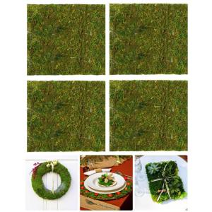 4 Stück getrocknete Moosmatte, dekoratives Moos, grünes Blattmoos zum Basteln, grünes Moos, Wandpaneele, Tischmoos, Matte, Dekoration, Hochzeit, Geburtstag, Party, Ornament, DIY