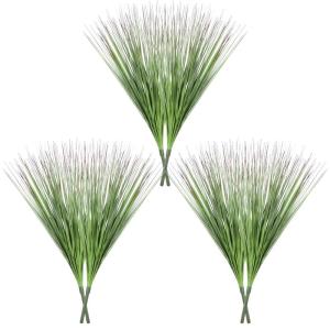 6 stuks , gras, zoals echte groene planten, kunstgras, decoratief gras voor thuis, tuin, balkon, buiten, binnen (groen, 6)