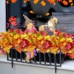 4 stuks kunstmatige esdoornbladeren herfstbladeren herfst esdoornbladeren takken kunstmatige esdoornbladeren herfst voor binnen en buiten huis (herfst A)