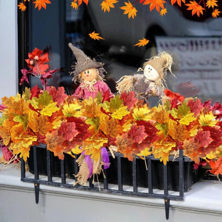 4 stuks kunstmatige esdoornbladeren herfstbladeren herfst esdoornbladeren takken kunstmatige esdoornbladeren herfst voor binnen en buiten huis (herfst A)